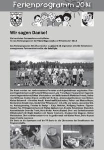Ferienprogramm Danke 2014