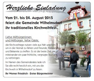 Kirchweih 2015 Mitteilungsblatt